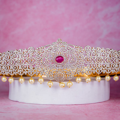 Bridal Diamond Style Pearl Hip Belt 2