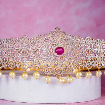 Bridal Diamond Style Pearl Hip Belt 2