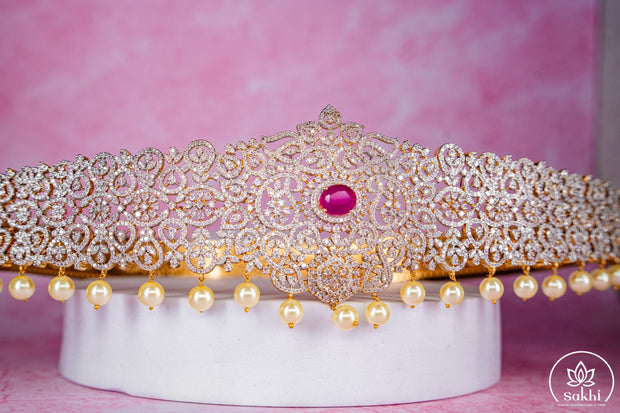 Bridal Diamond Style Pearl Hip Belt 2