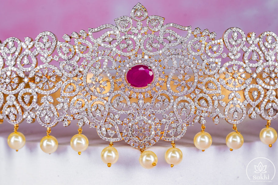 Bridal Diamond Style Pearl Hip Belt 2