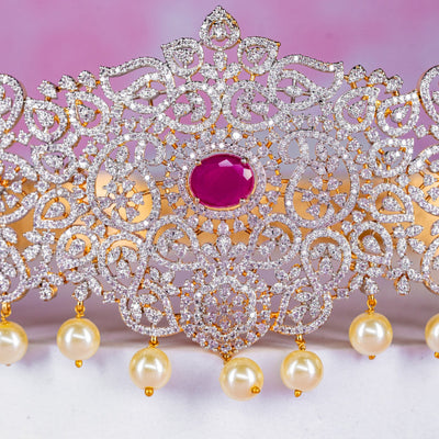 Bridal Diamond Style Pearl Hip Belt 2