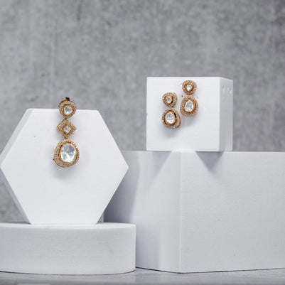 Moissanite Polki Pendant Set