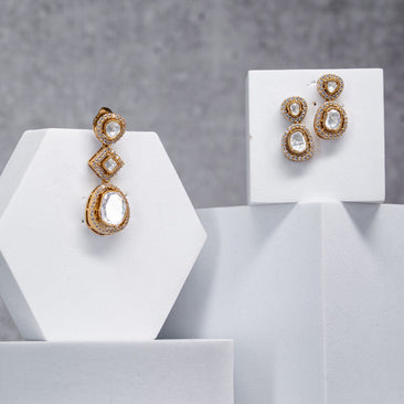Moissanite Polki Pendant Set