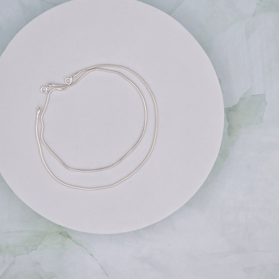 Classic Plain 92.5 Sterling Silver Anklets (Pair)