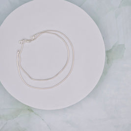 Classic Plain 92.5 Sterling Silver Anklets (Pair)