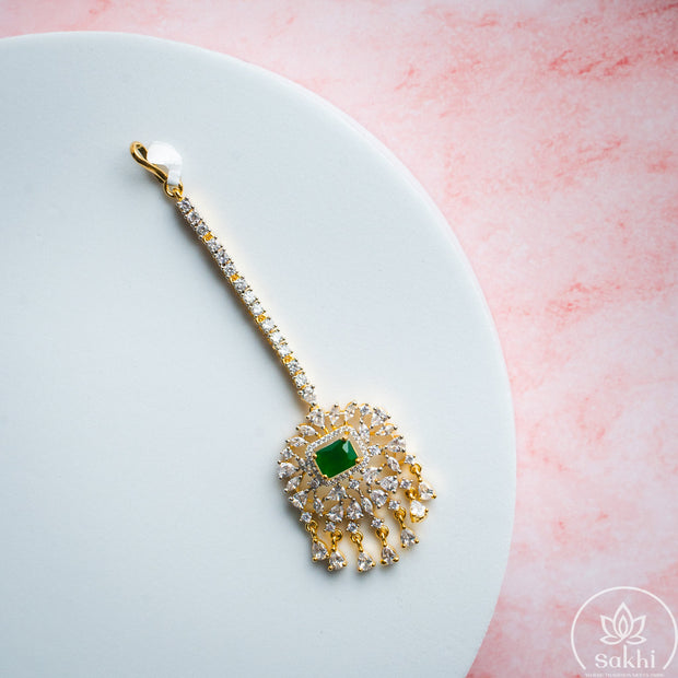 Emerald Diamond Maang Tikka 1