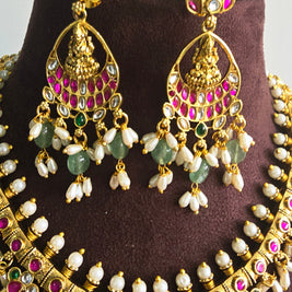 Antique Lakshmi Guttapusalu Jadau Kundan Set