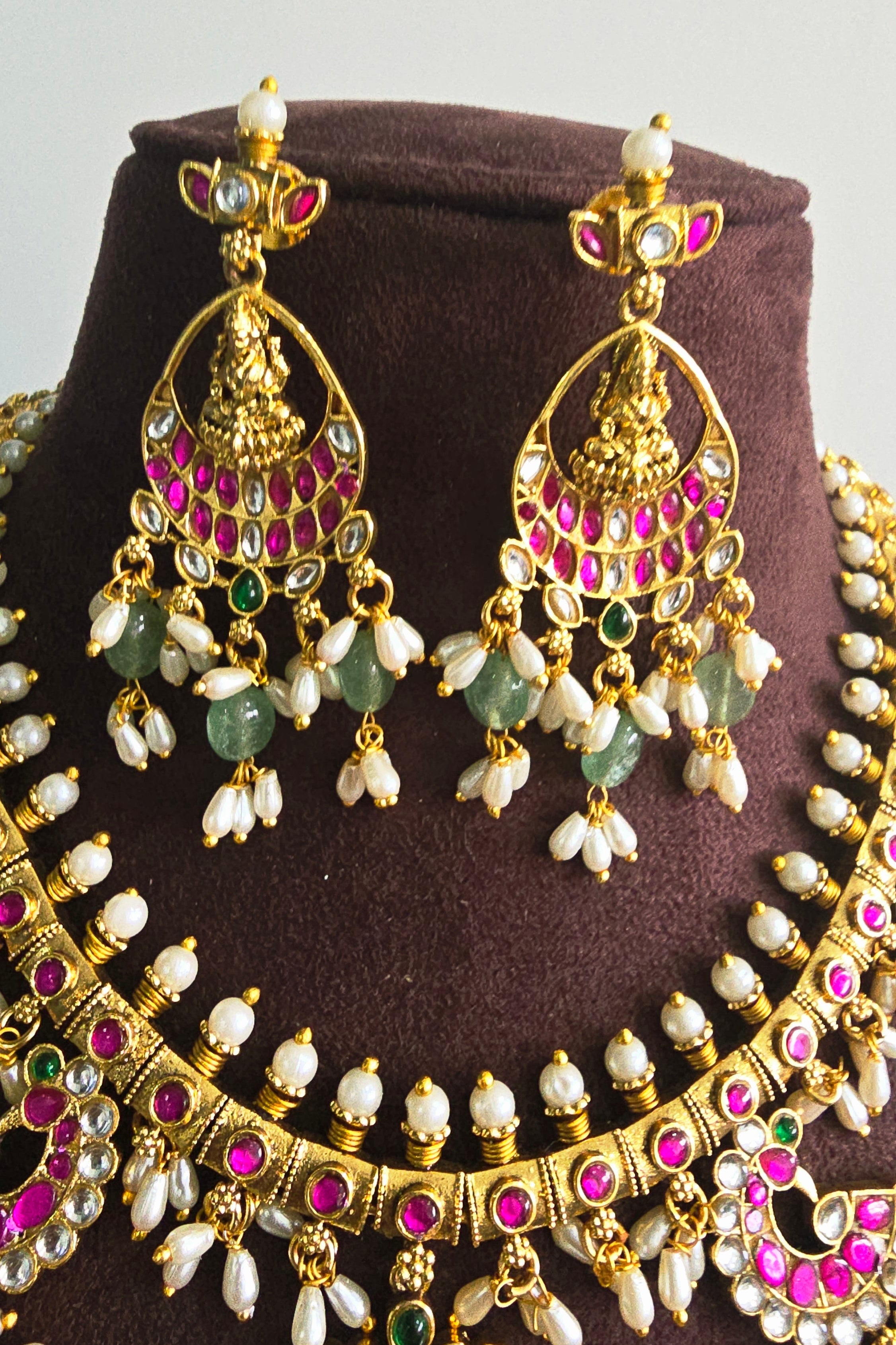 Antique Lakshmi Guttapusalu Jadau Kundan Set