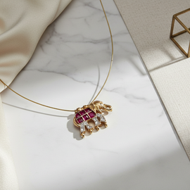 Elephant Pendant Invisible Necklace