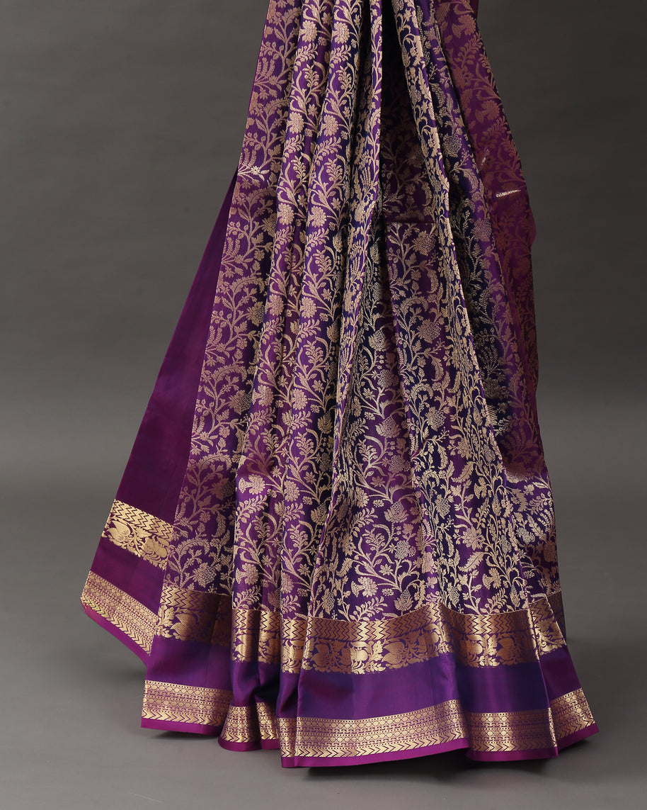 Royal Purple Kanchipuram Silk Saree