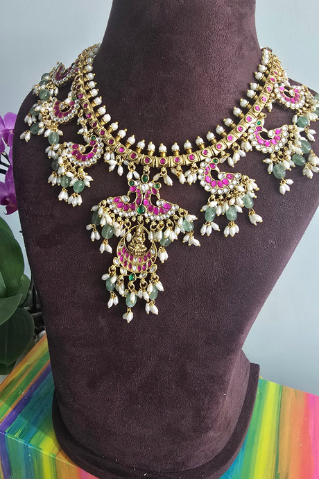 Antique Lakshmi Guttapusalu Jadau Kundan Set