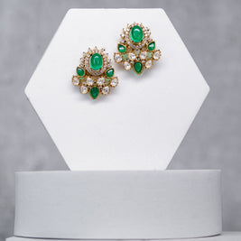 Emerald Moissanite Studs