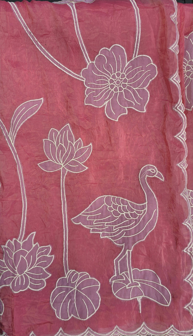 Crush Crape Saree with Matching Blouse