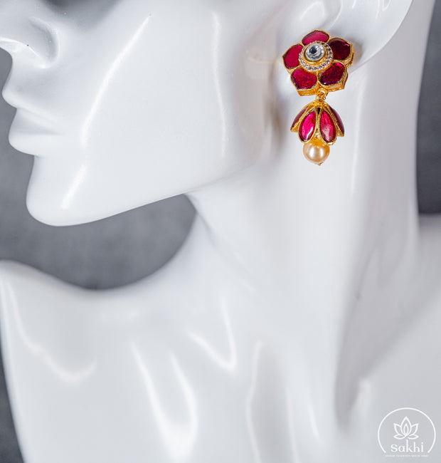 Petite Floral Jadau Jhumka