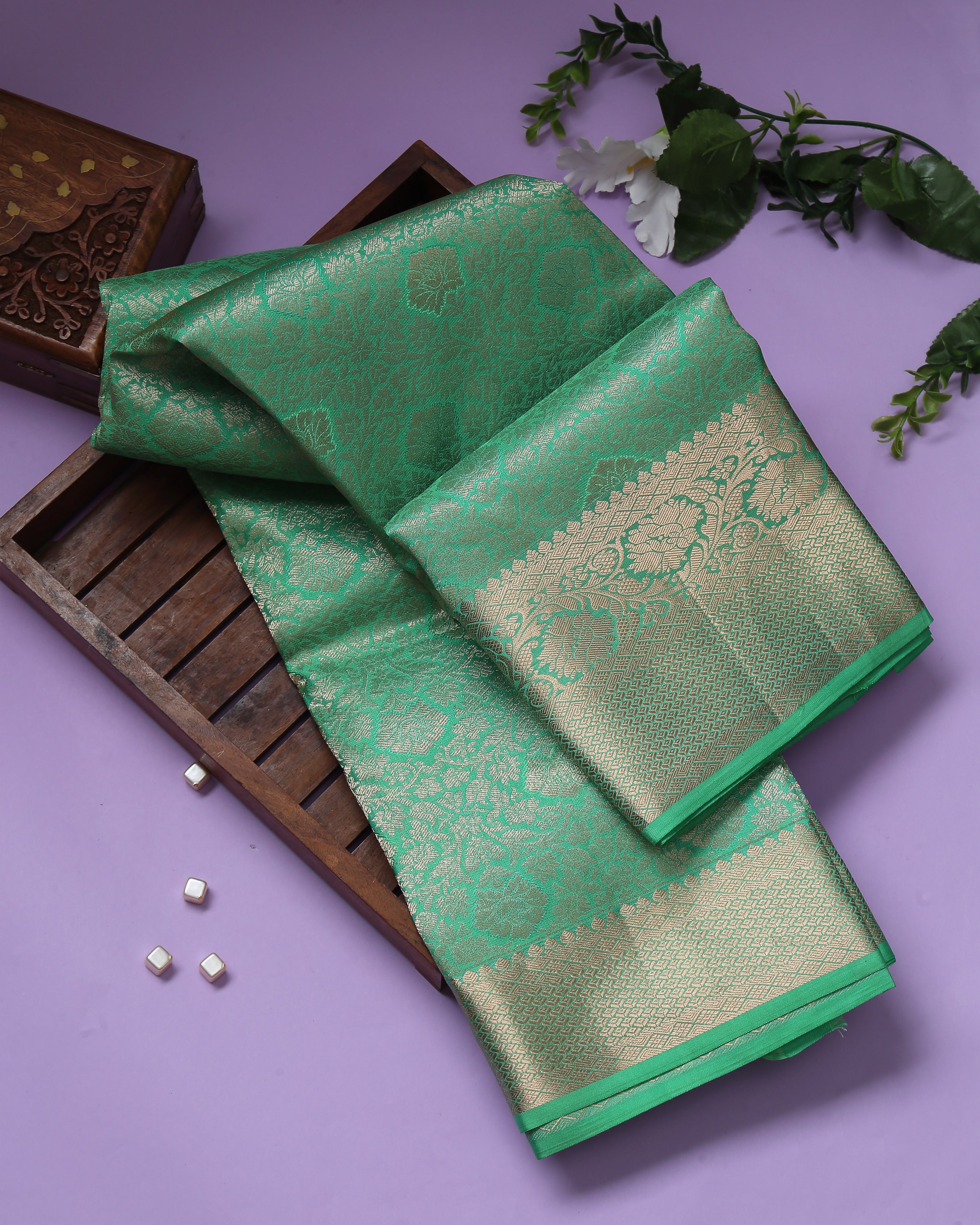 Pastel Green Kanchipuram Silk Saree