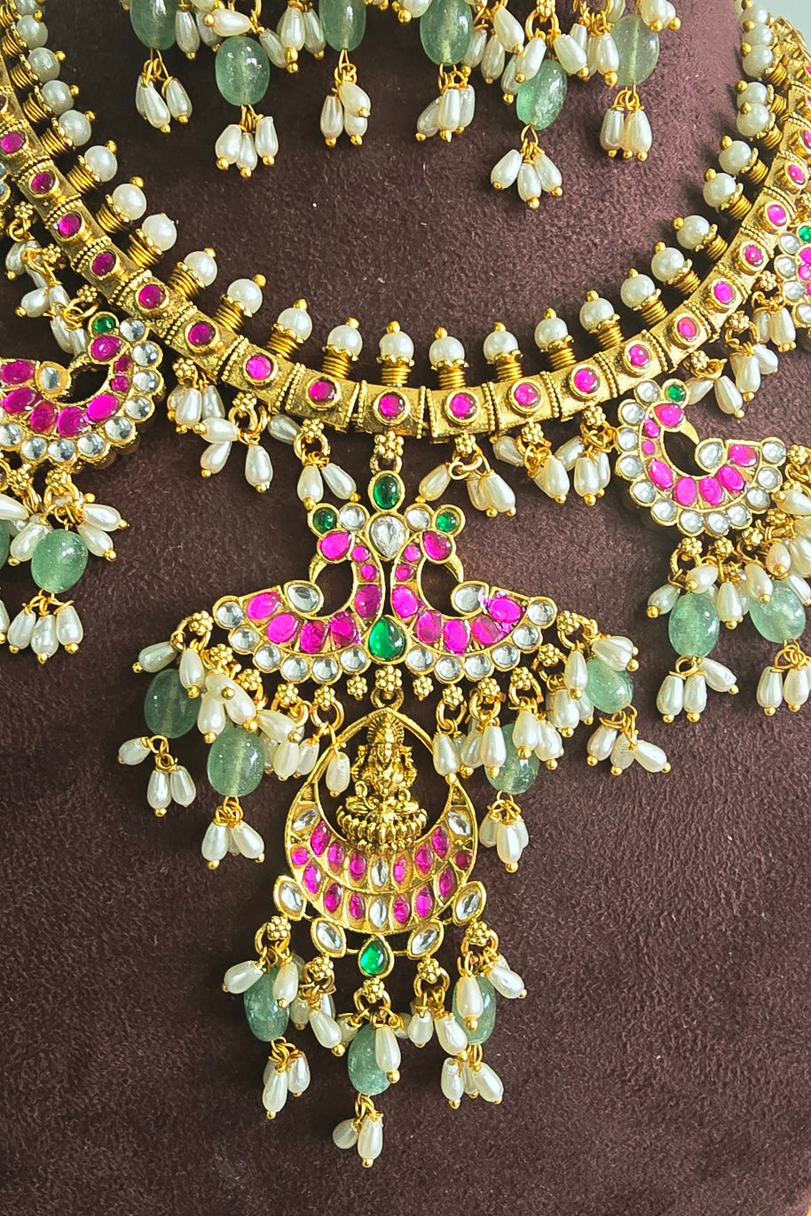 Antique Lakshmi Guttapusalu Jadau Kundan Set