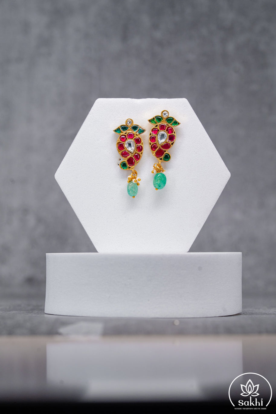 Petite Mango Jadau Earrings
