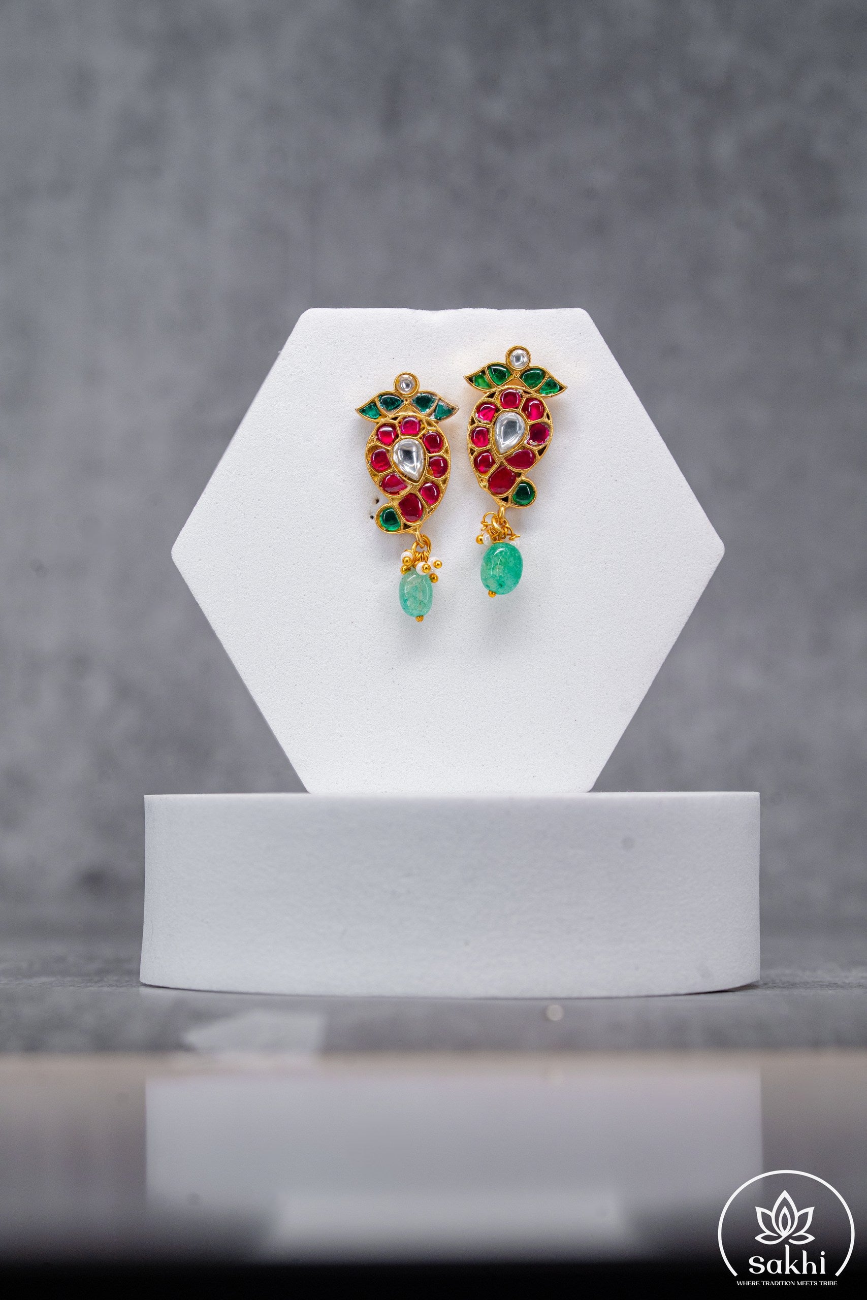 Petite Mango Jadau Earrings