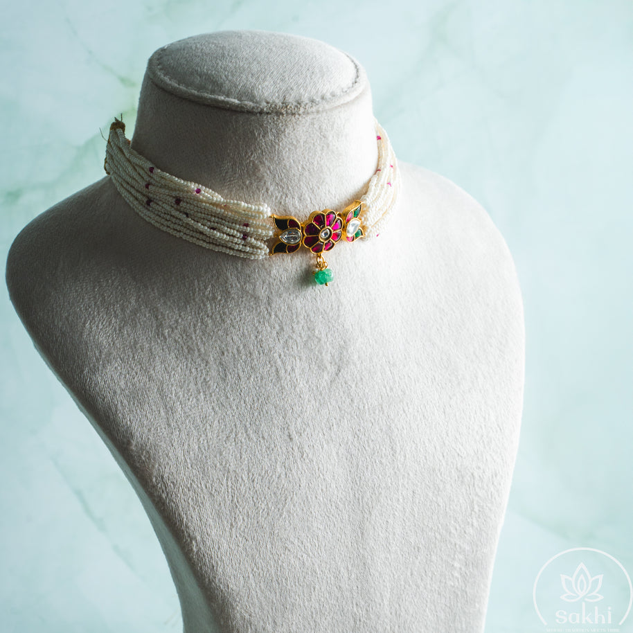 Sugar beads Jadau Choker