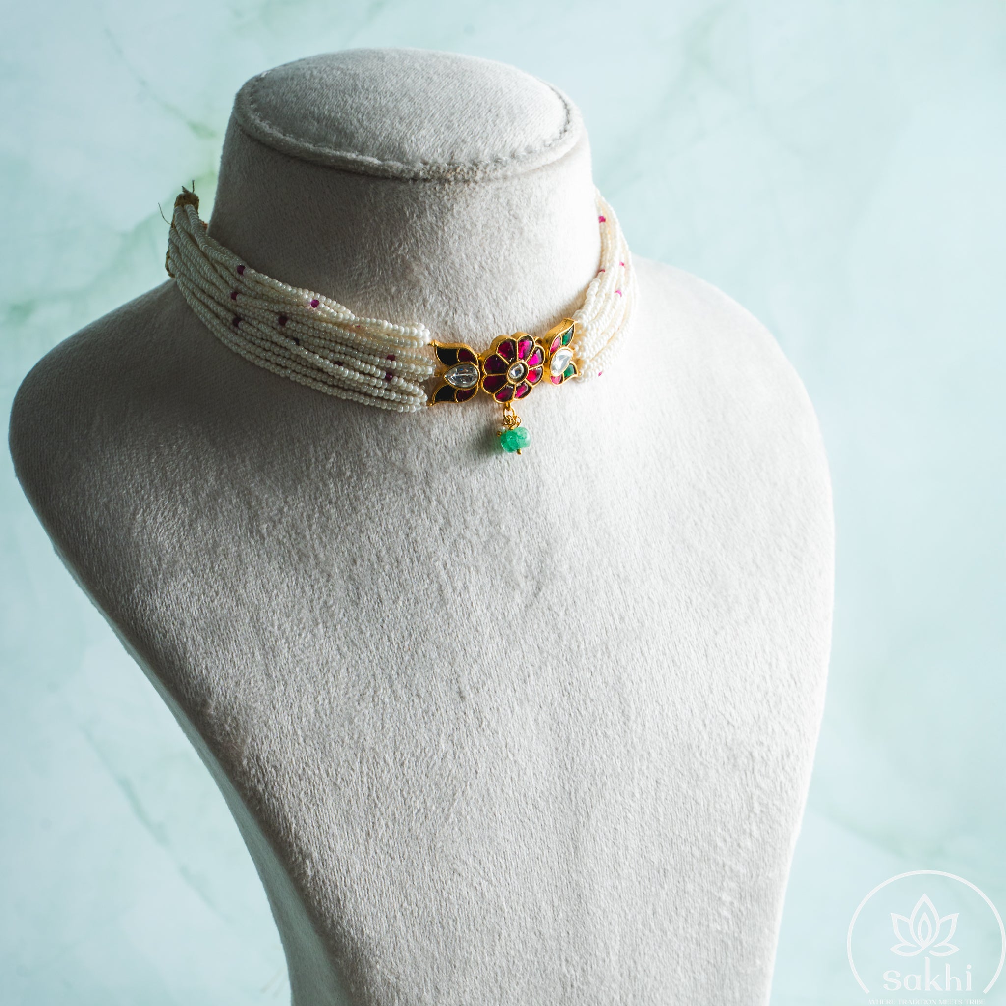 Sugar beads Jadau Choker
