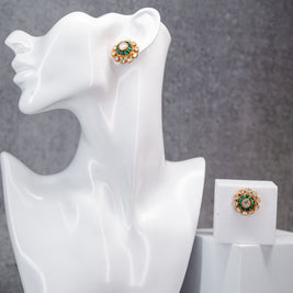 Rajdarbar Jadau Studs (Green)