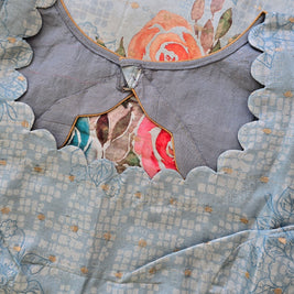 Sky Blue Soft Organza Saree With Matching Blouse