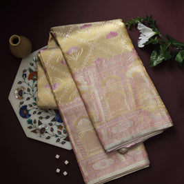 Regal Gold and Lilac Kanchipuram Silk Saree
