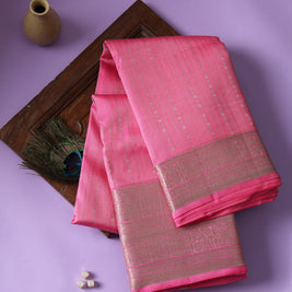 Delicate Pink Kanchipuram Silk Saree