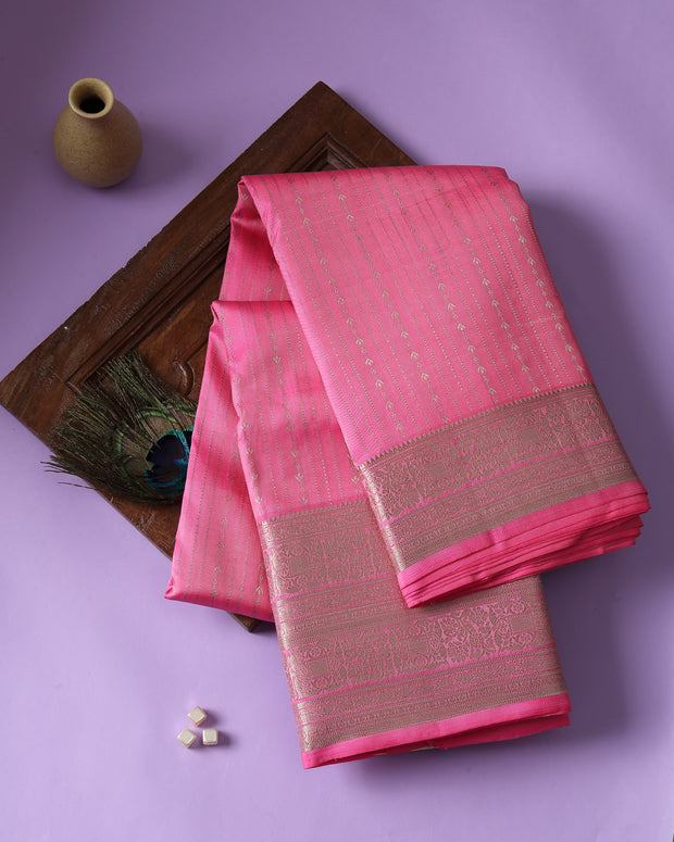 Delicate Pink Kanchipuram Silk Saree