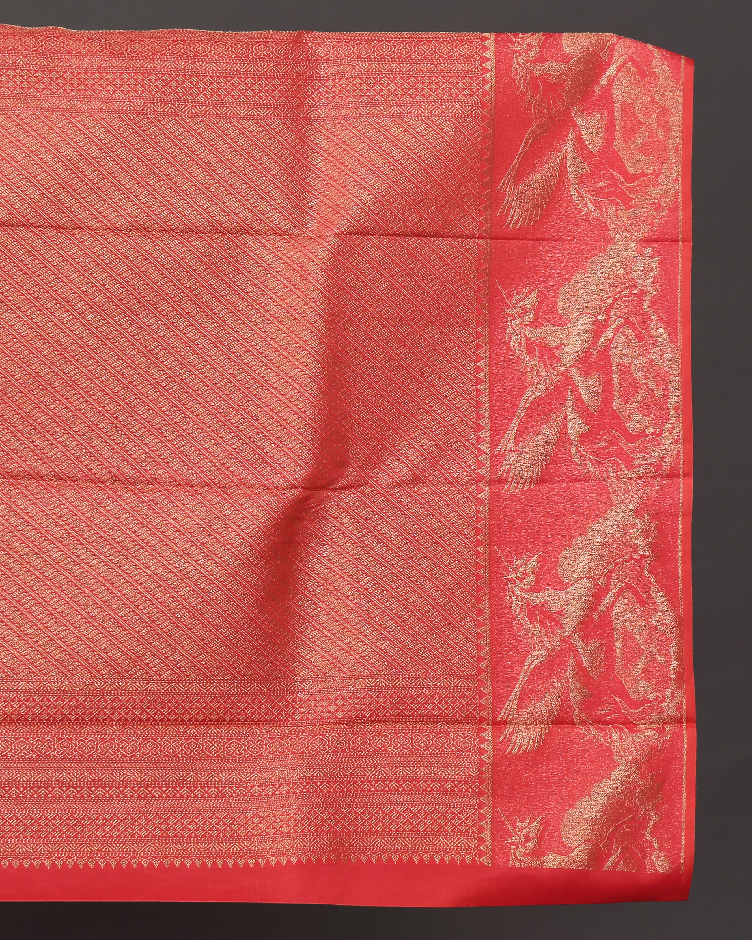 Gold and Pink Kanchipuram Silk Saree