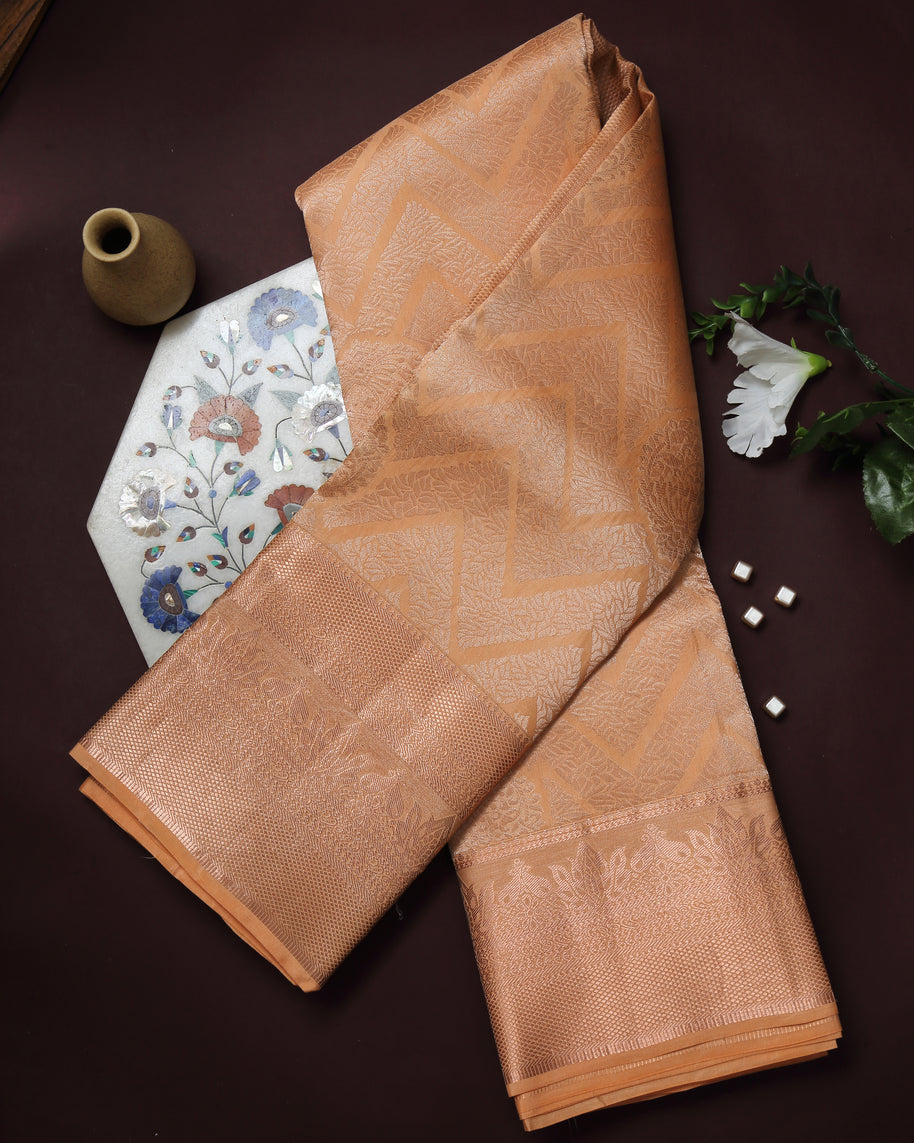Soft Champagne Kanchipuram Silk Saree