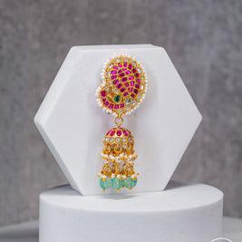 Royal Mango Jhumka Jadau Earrings
