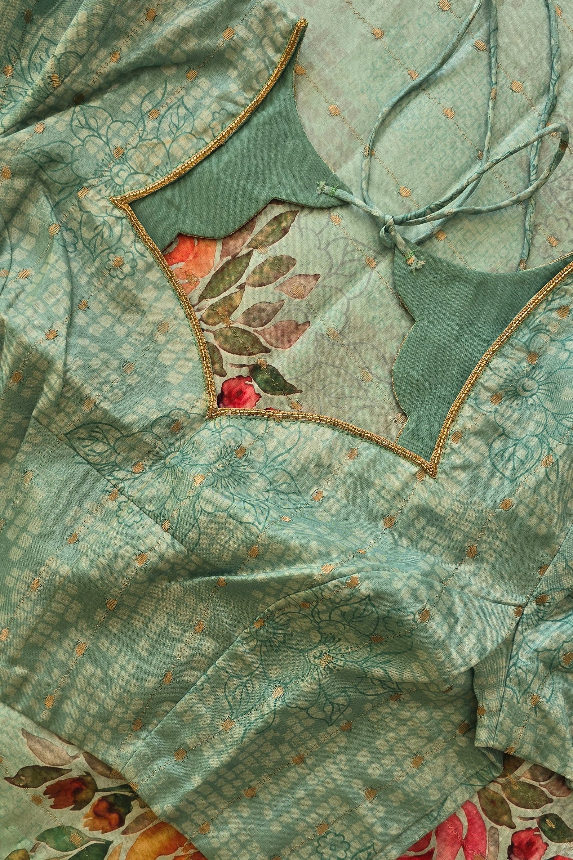Green Soft Organza Saree With Matching Blouse