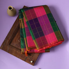 Multicolour Kanchipuram Silk Saree