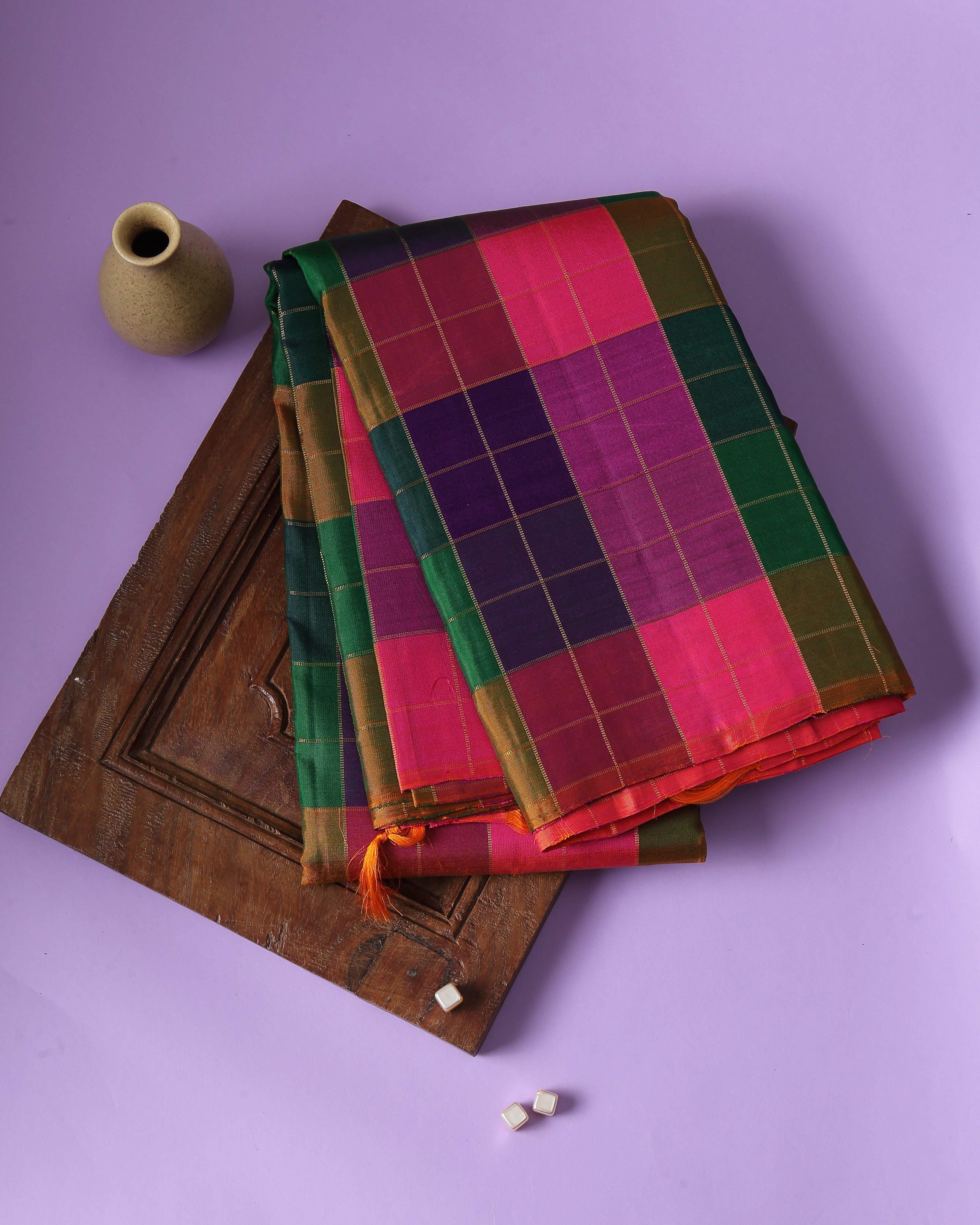 Multicolour Kanchipuram Silk Saree