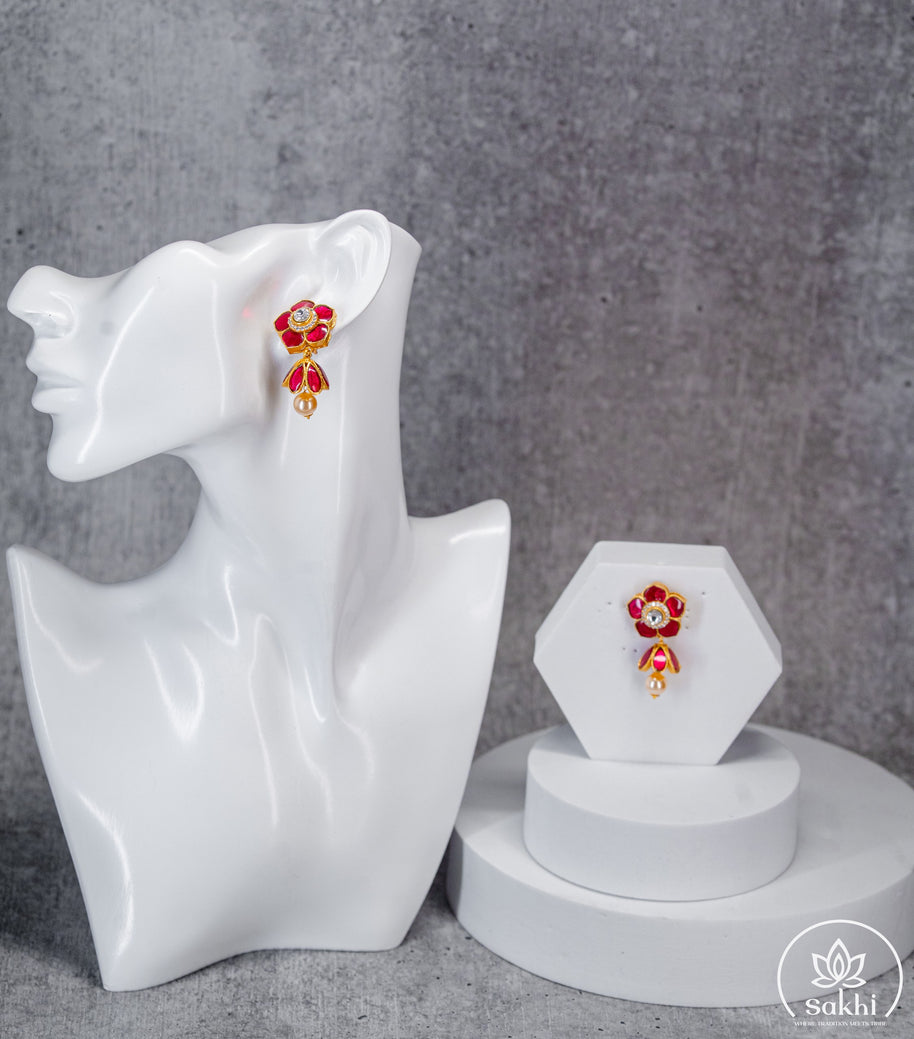 Petite Floral Jadau Jhumka