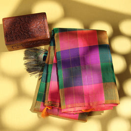 Multicolour Kanchipuram Silk Saree
