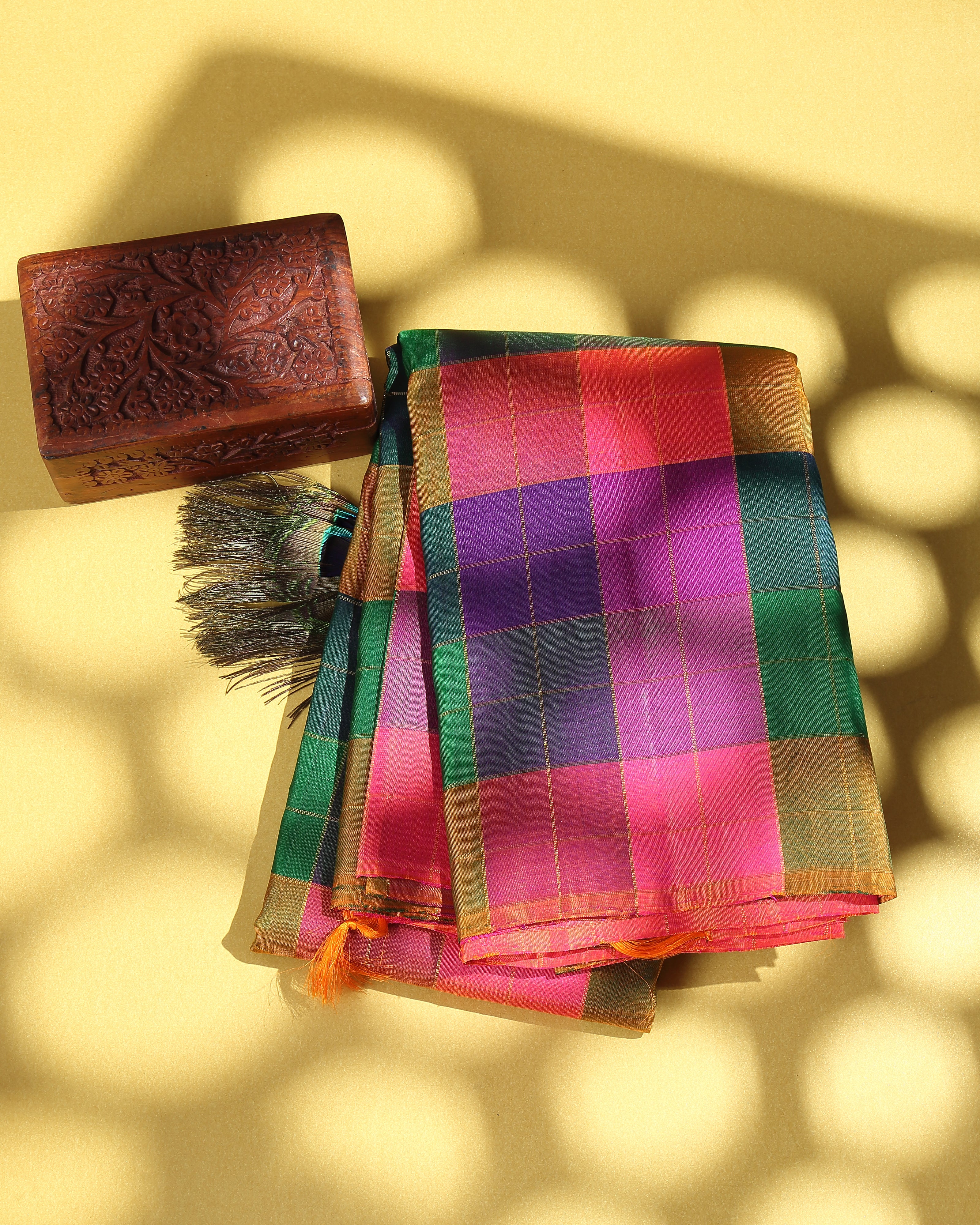 Multicolour Kanchipuram Silk Saree