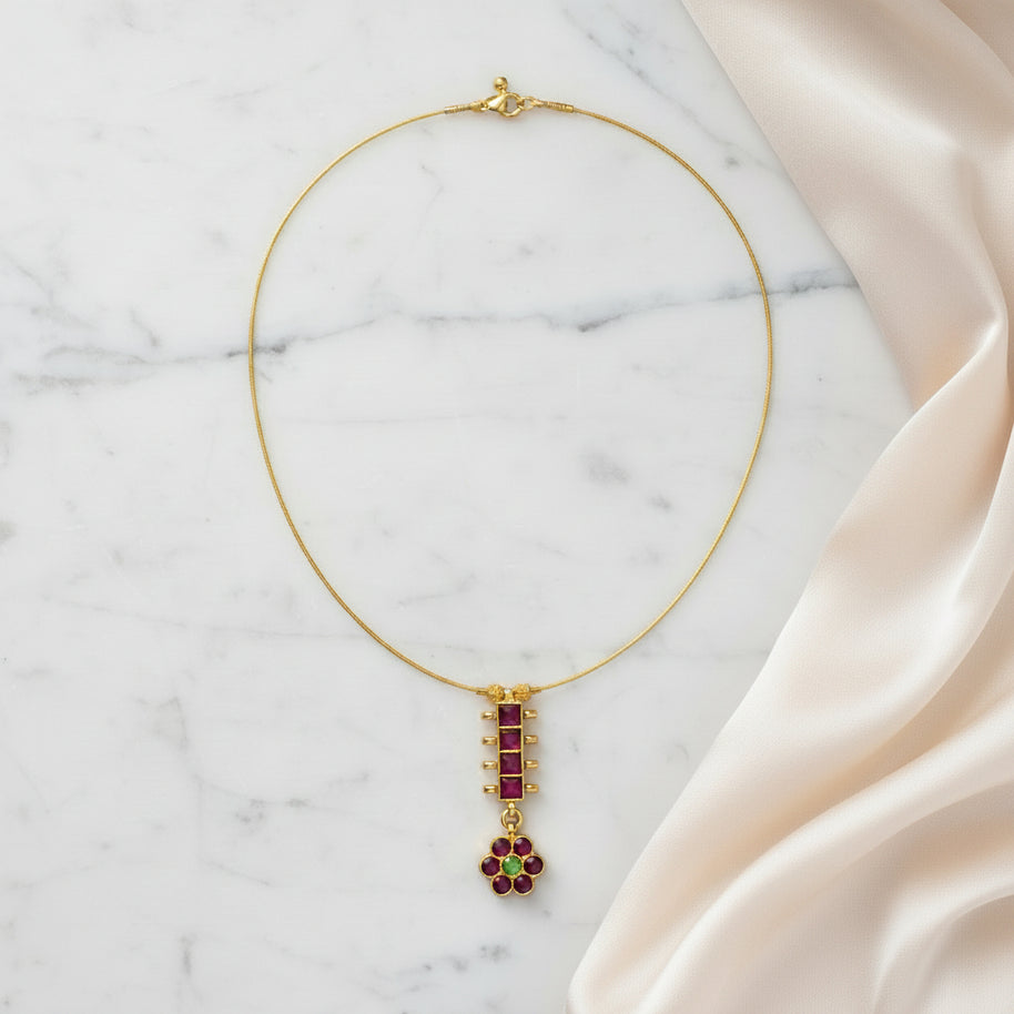 Floral Drop Invisible Necklace