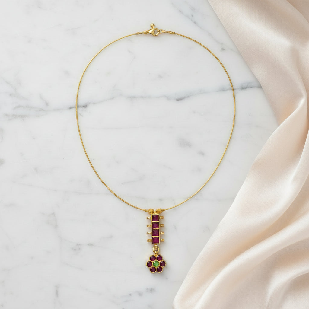 Floral Drop Invisible Necklace