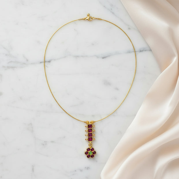 Floral Drop Invisible Necklace