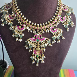 Antique Lakshmi Guttapusalu Jadau Kundan Set