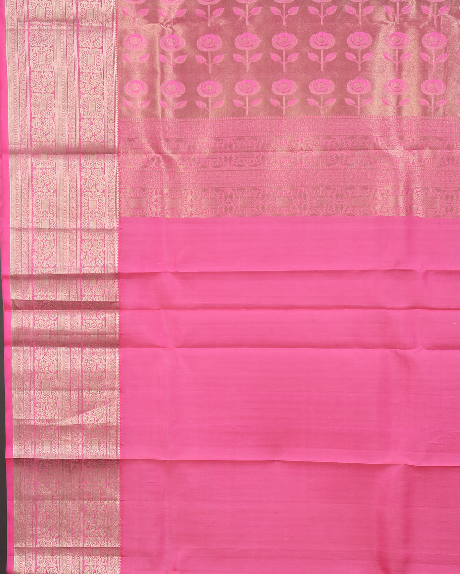 Delicate Pink Kanchipuram Silk Saree