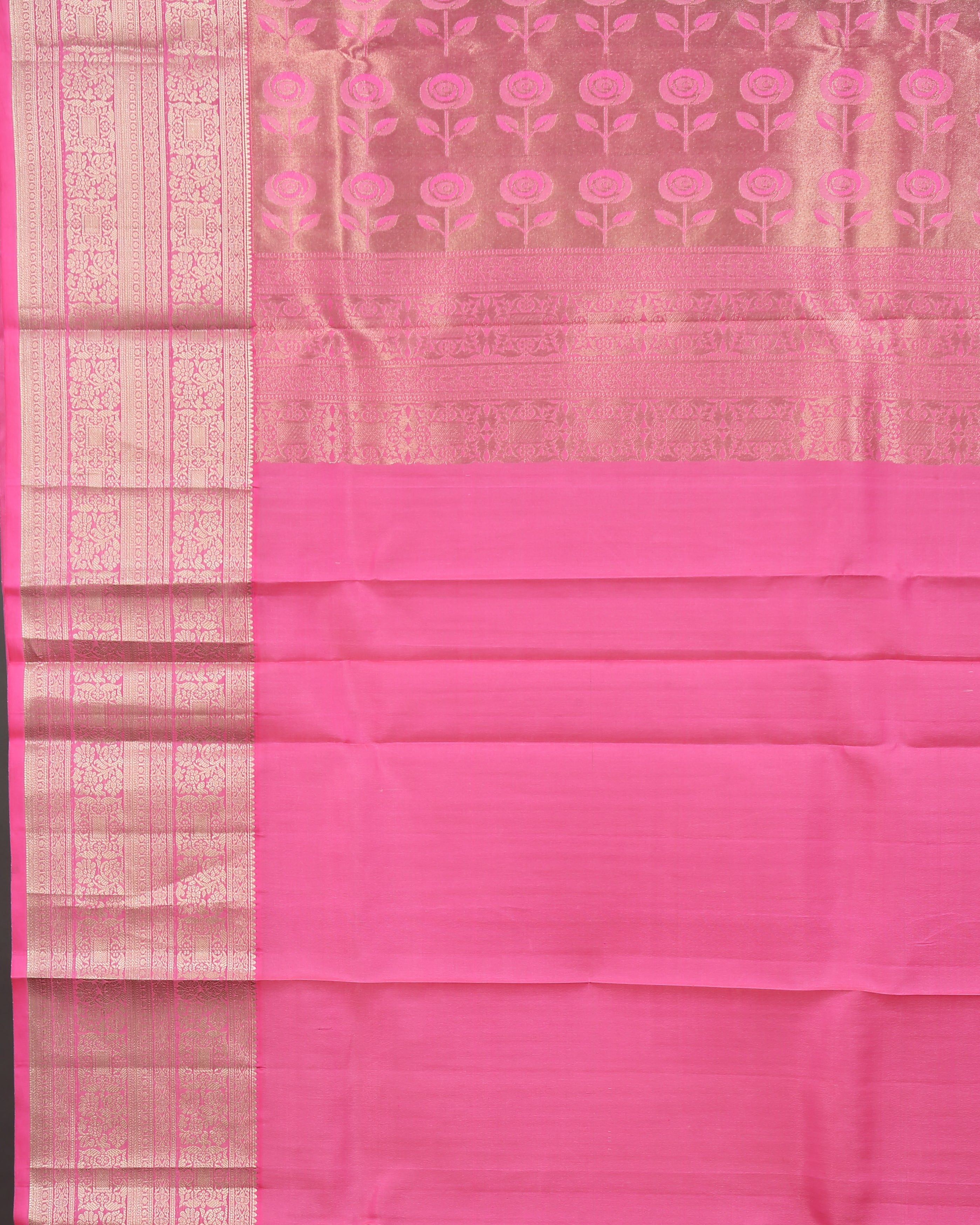 Delicate Pink Kanchipuram Silk Saree