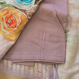 Lilac Soft Organza Saree With Matching Blouse