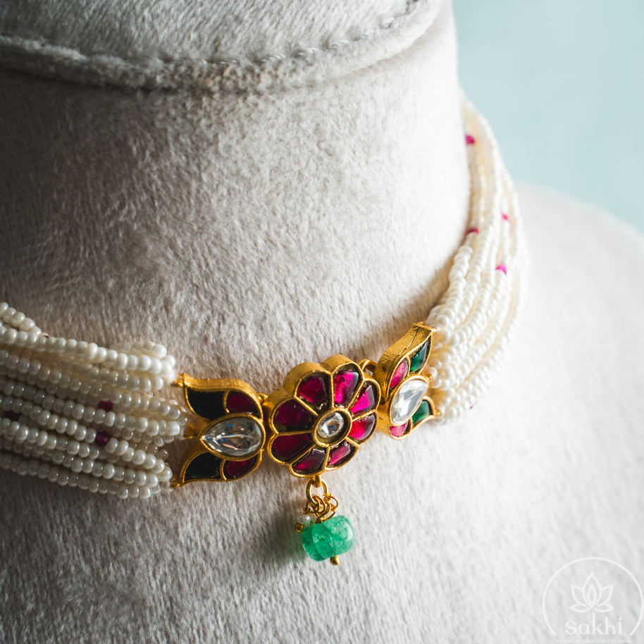 Sugar beads Jadau Choker