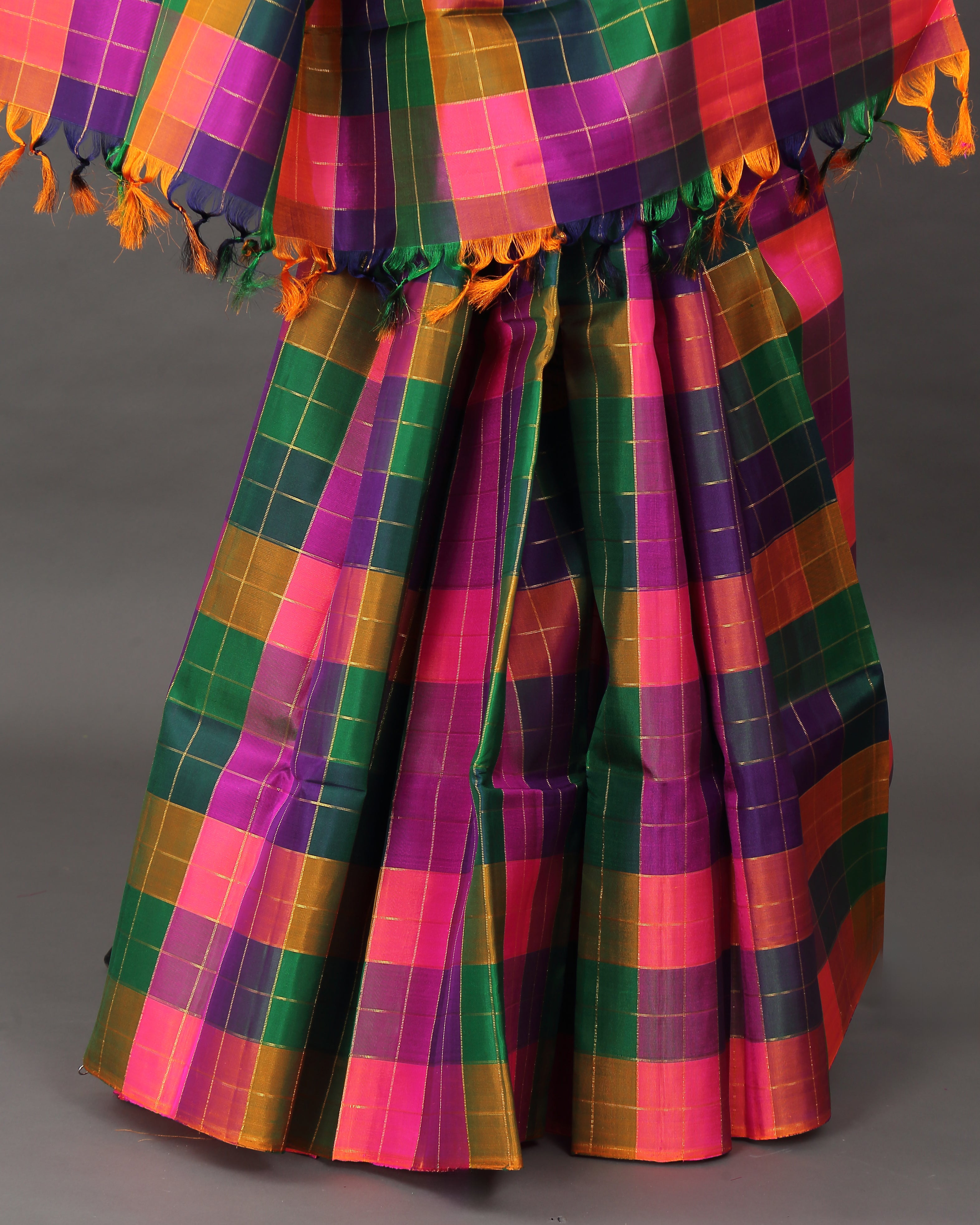 Multicolour Kanchipuram Silk Saree