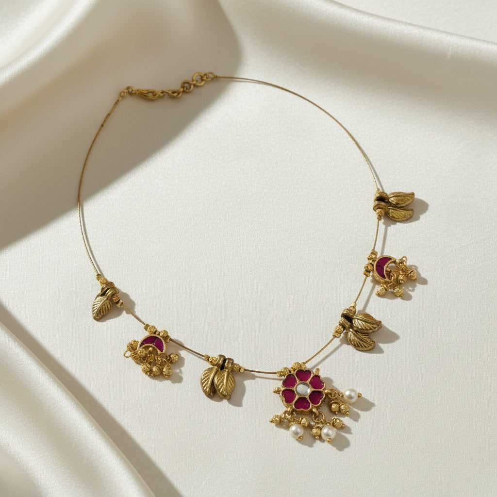 Floral Charms Invisible Necklace