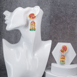 Royal Mango Jhumka Jadau Earrings
